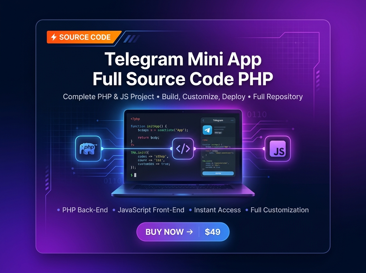 Telegram Mini App E-Commerce Shop Full Source Code (PHP + Vue/JS)